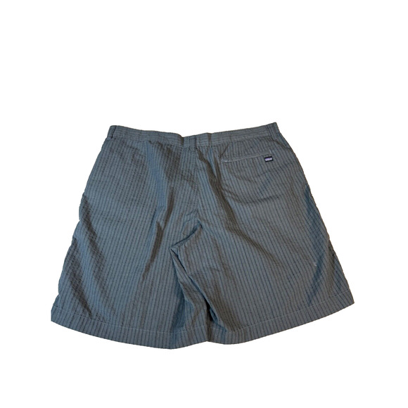 Patagonia Organic Cotton Striped Gray Shorts Men's 40 Flat Front 10" Inseam - Picture 4 of 10